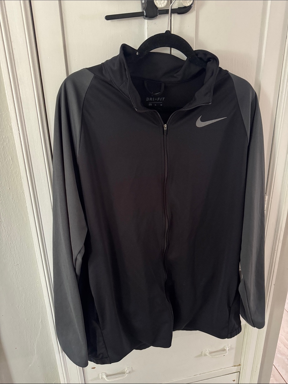 Nike Black and Gray Dri-FIT Full-Zip Performance Jacket
